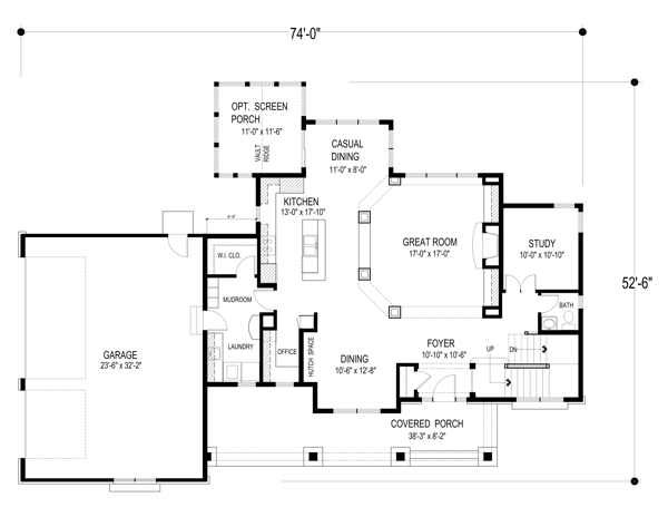 Main Level Floor Plan image of Pipestone House Plan
